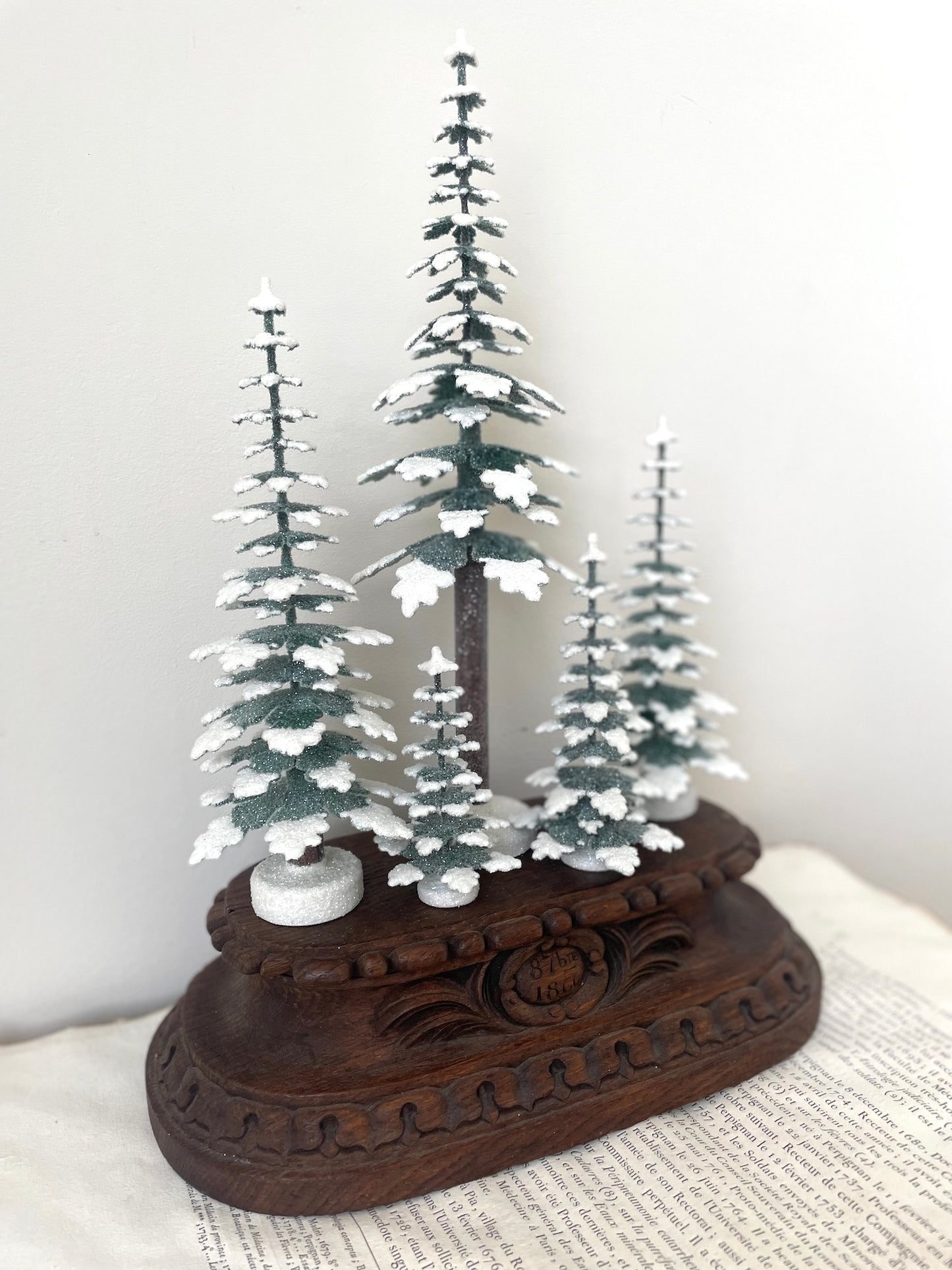 Handmade German Christmas Trees - Snowy Green