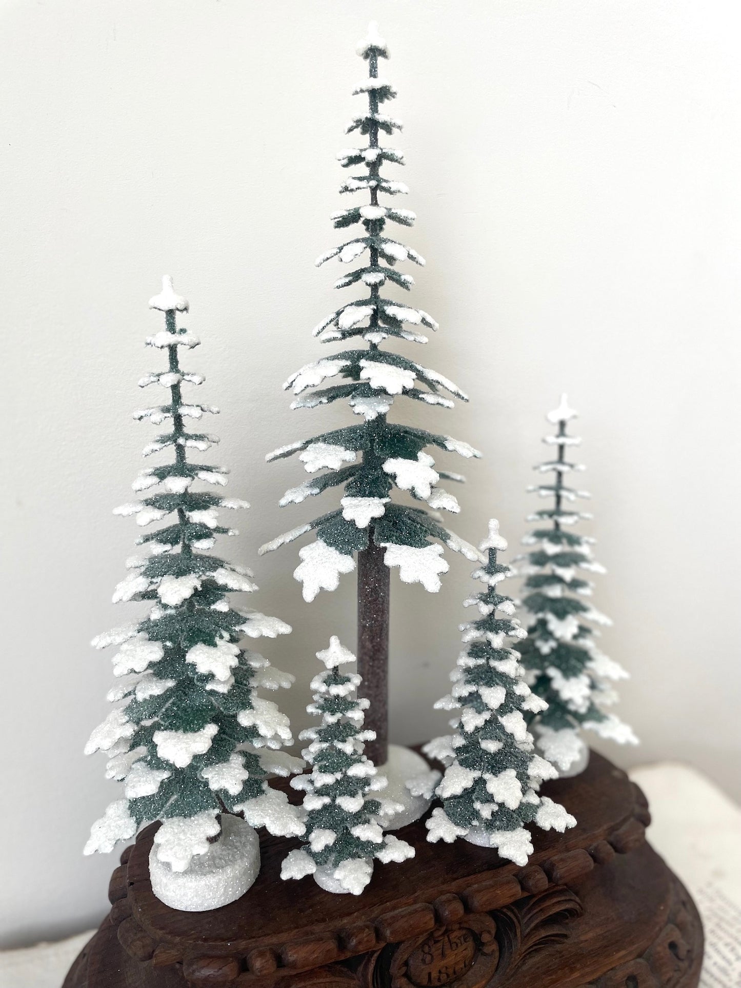 Handmade German Christmas Trees - Snowy Green