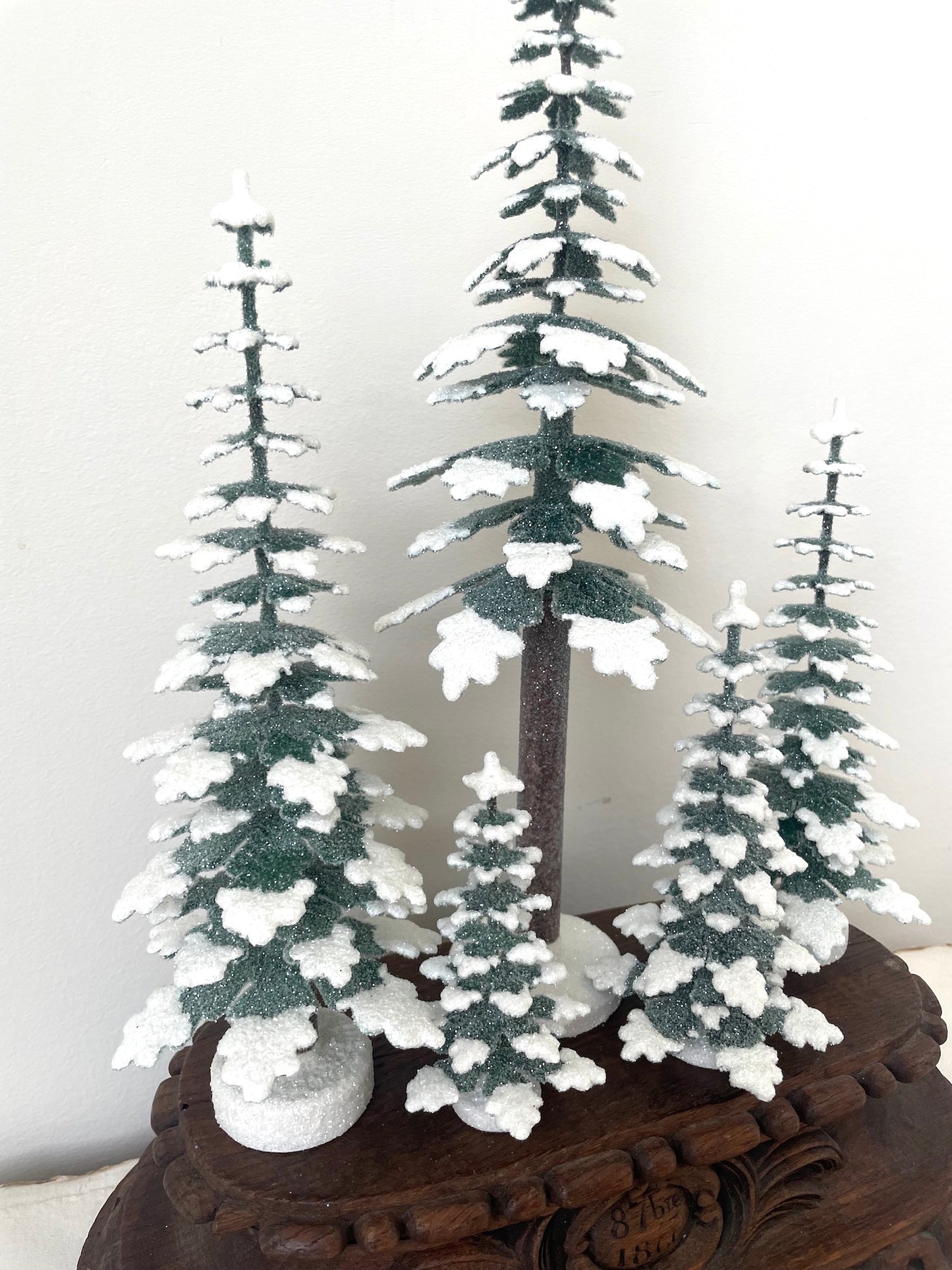 Handmade German Christmas Trees - Snowy Green