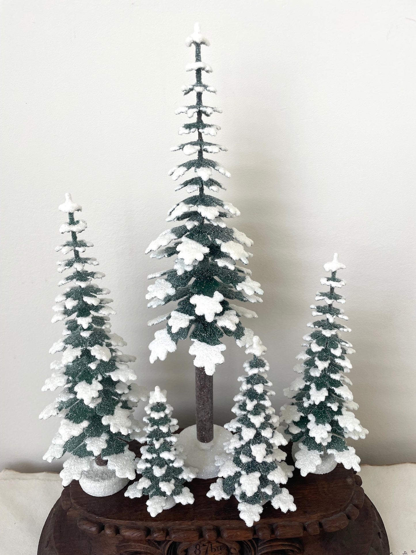Handmade German Christmas Trees - Snowy Green