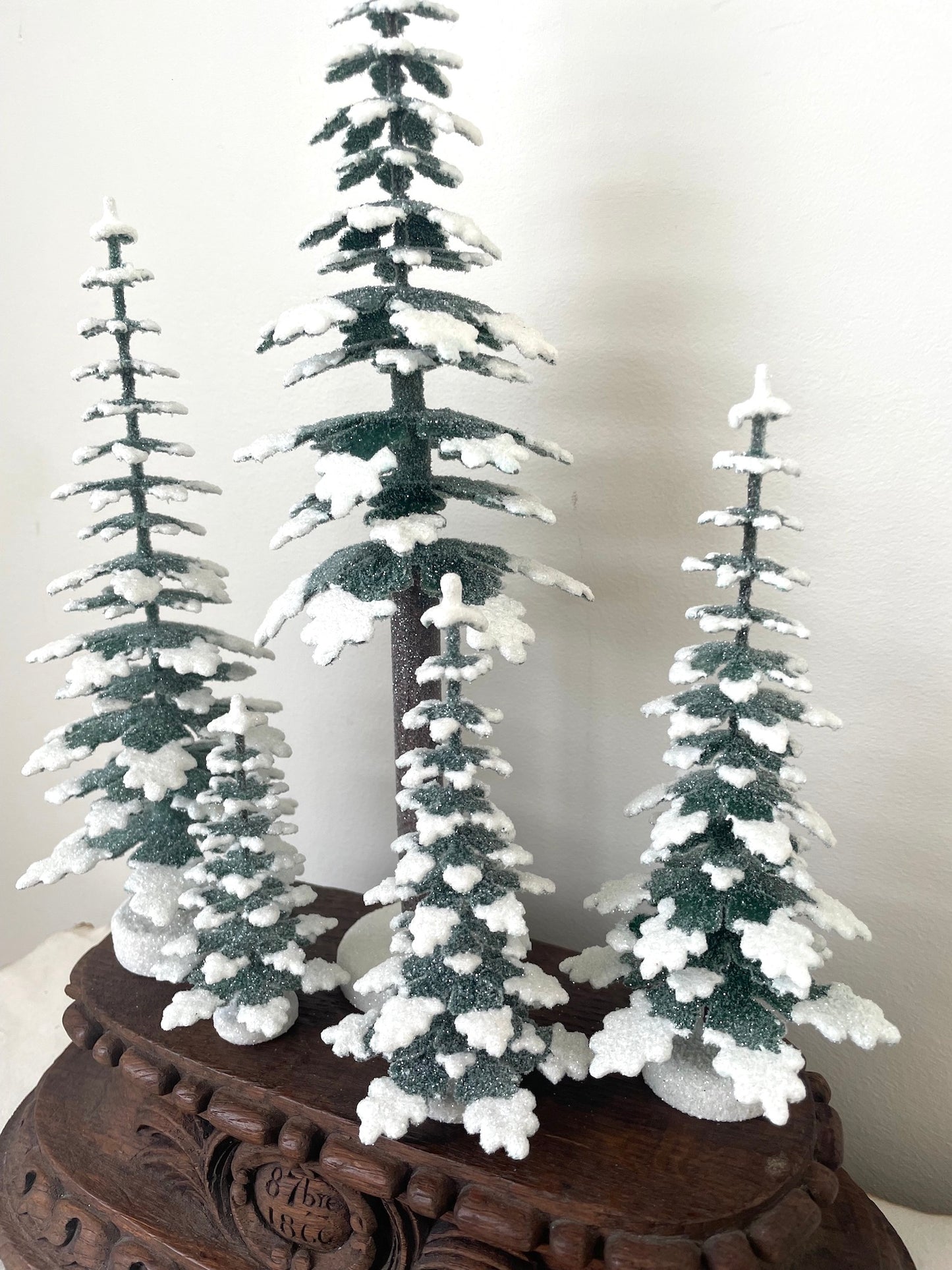 Handmade German Christmas Trees - Snowy Green