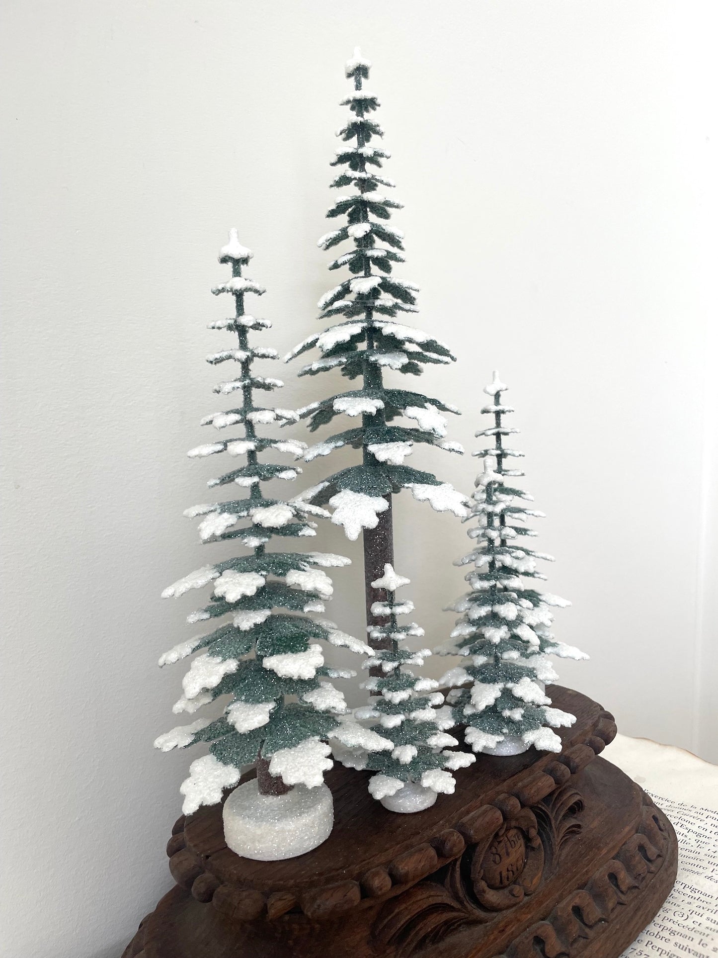 Handmade German Christmas Trees - Snowy Green