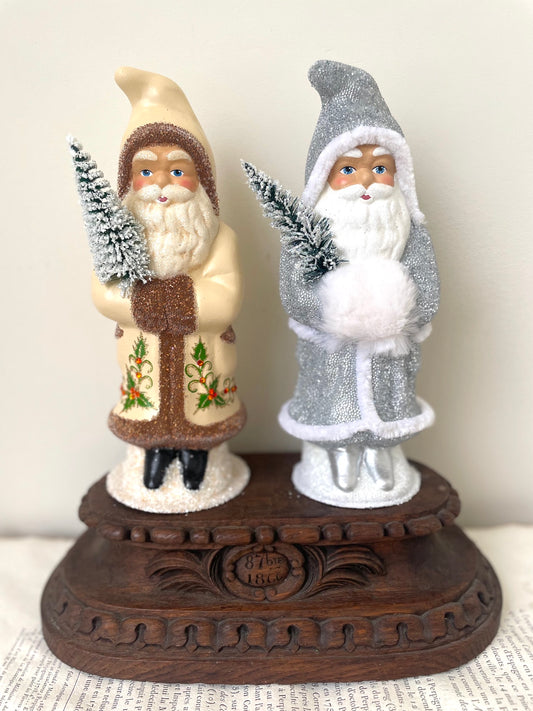 Handmade German Santas - Large Gold & Silver