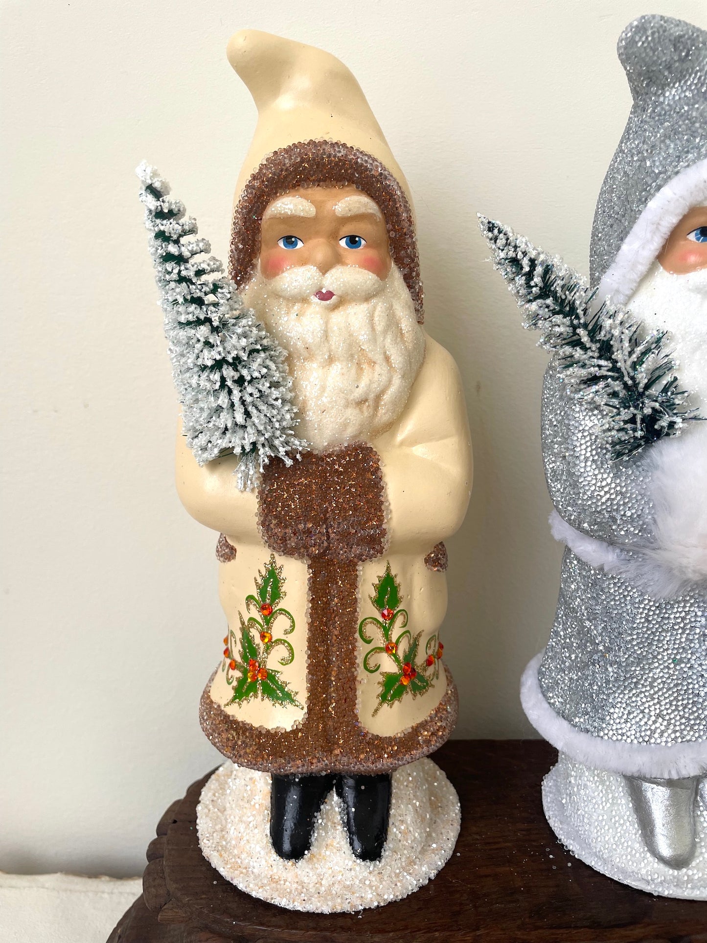 Handmade German Santas - Large Gold & Silver