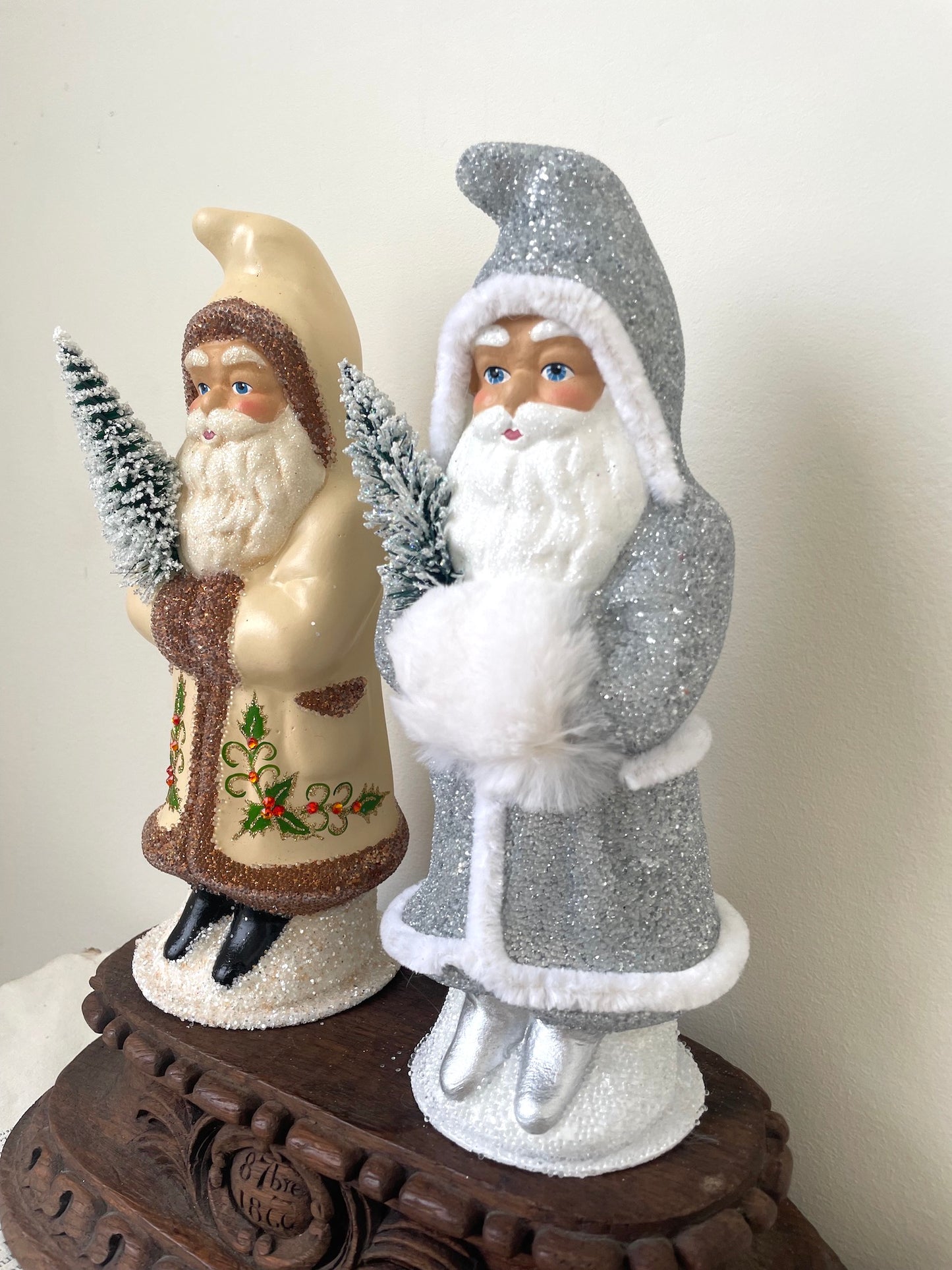 Handmade German Santas - Large Gold & Silver