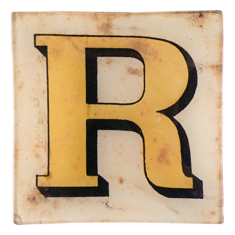 John Derian 'Block Letter R' Square Tray – Lily Pond