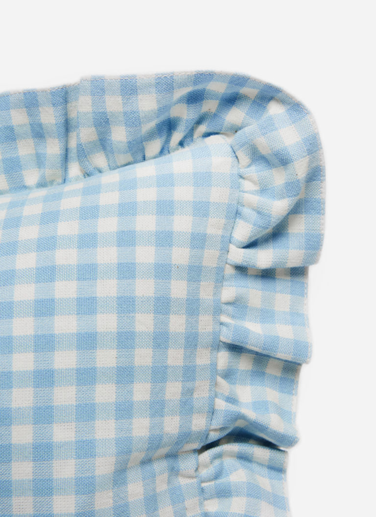 Heather Taylor Home 'Mini Gingham - Baby Blue' Square Pillow