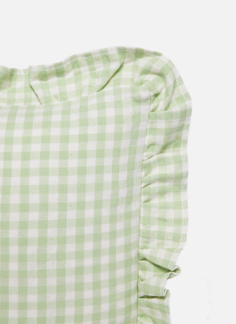 Heather Taylor Home 'Mini Gingham - Honeydew' Square Pillow LAST ONE