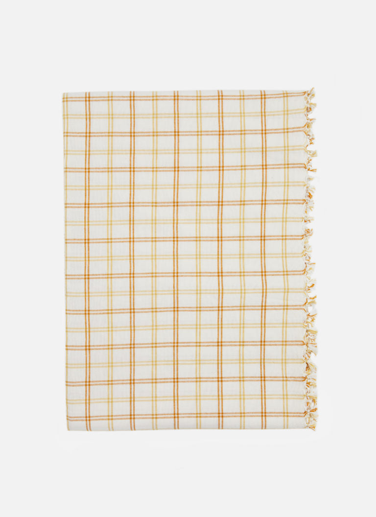 Heather Taylor Home 'Mayfair Plaid - Goldenrod' Linen Tablecloth
