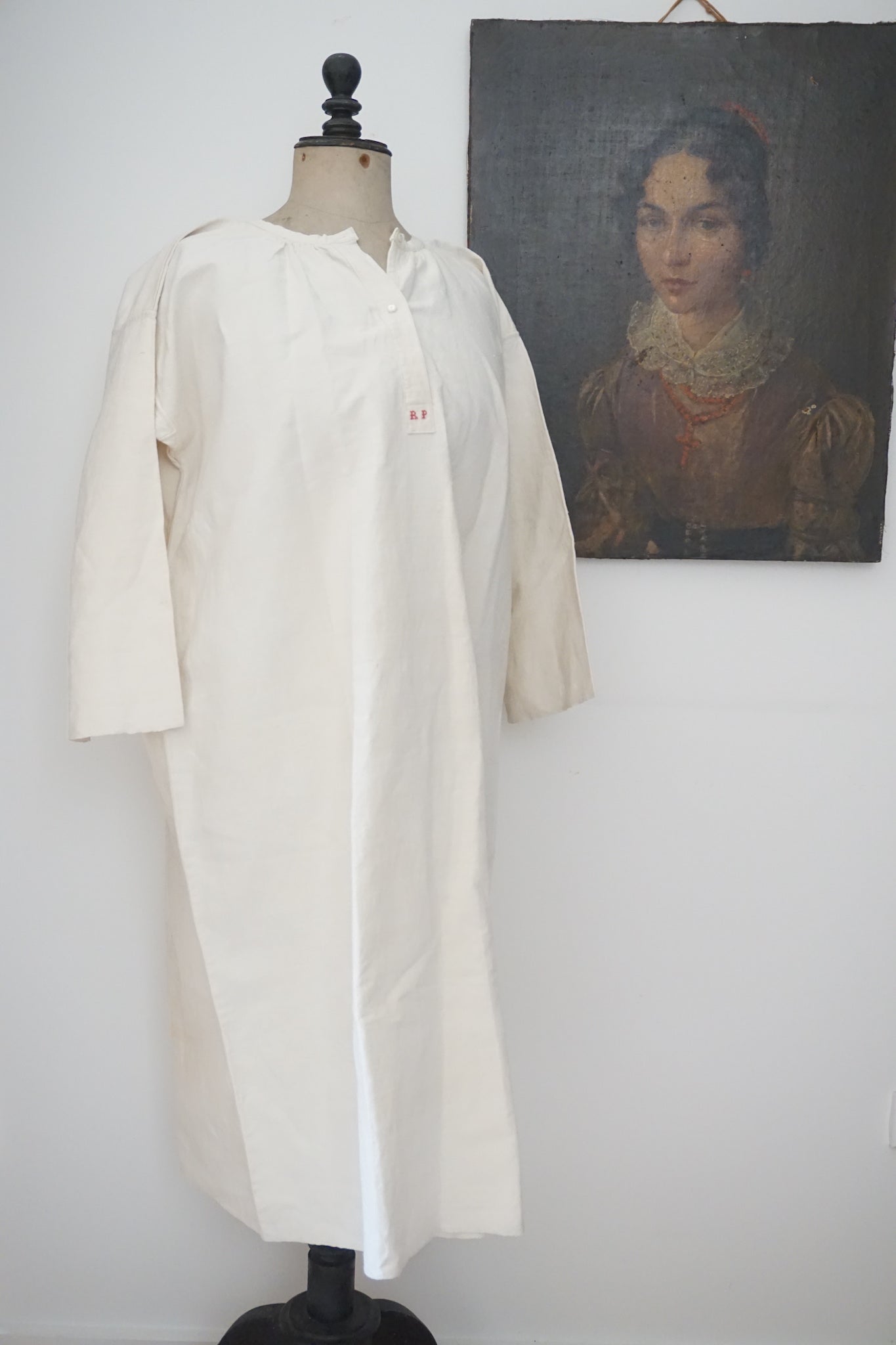 Vintage French Linen Nightie 'RP'