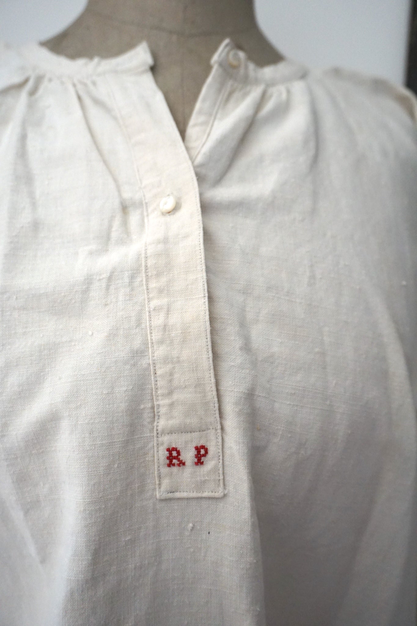 Vintage French Linen Nightie 'RP'
