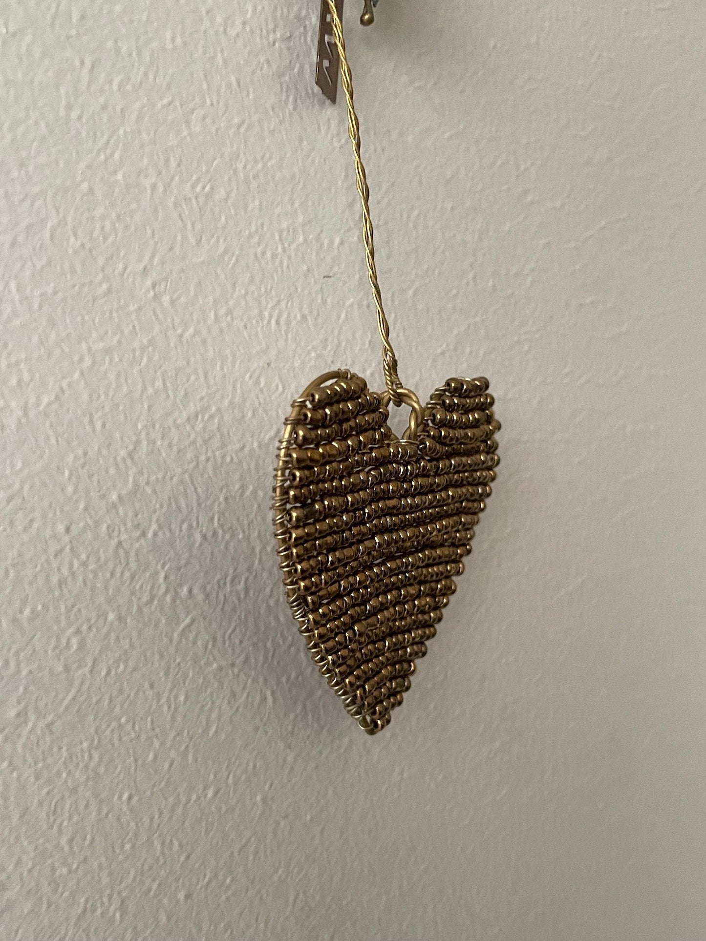 Walther & Co. Gold Bead Heart Ornament