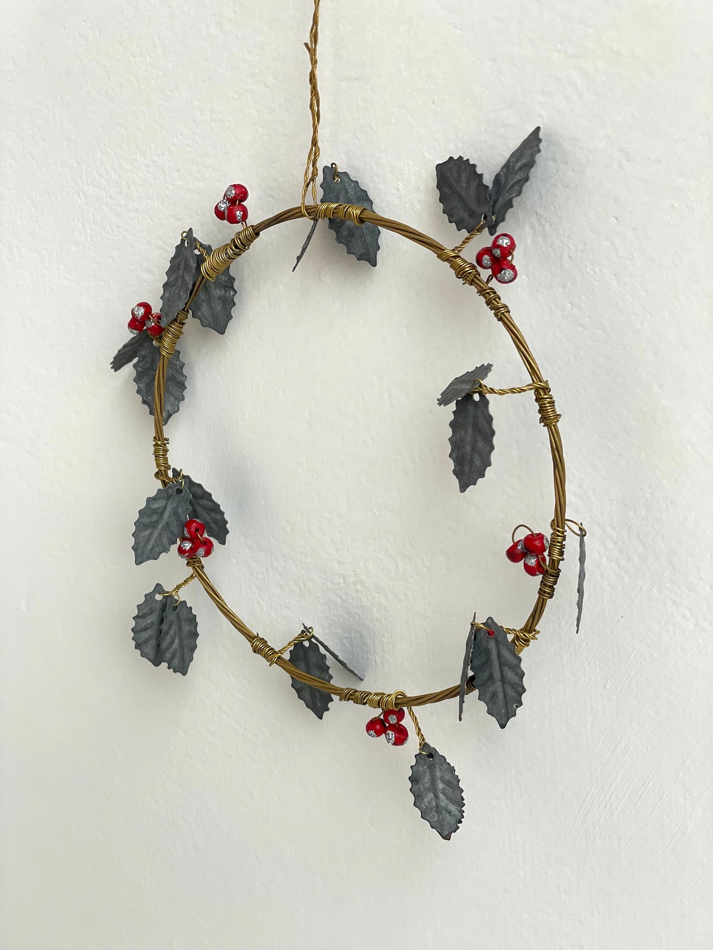 Walther & Co. Small Holly Wreath Ornament