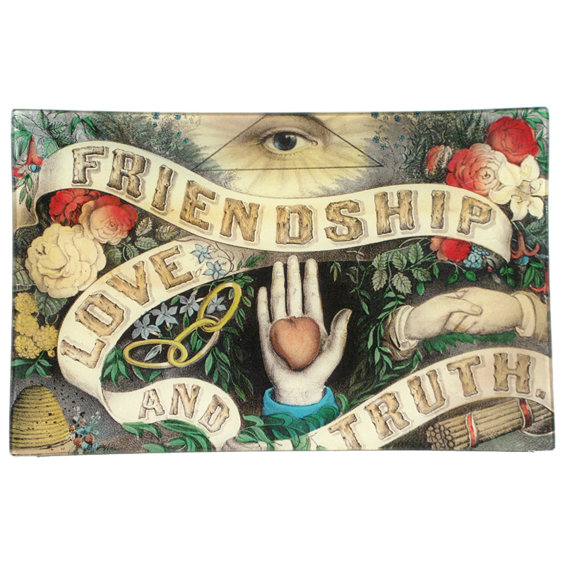 John Derian 'Friendship, Love, Truth' Rectangle Plate