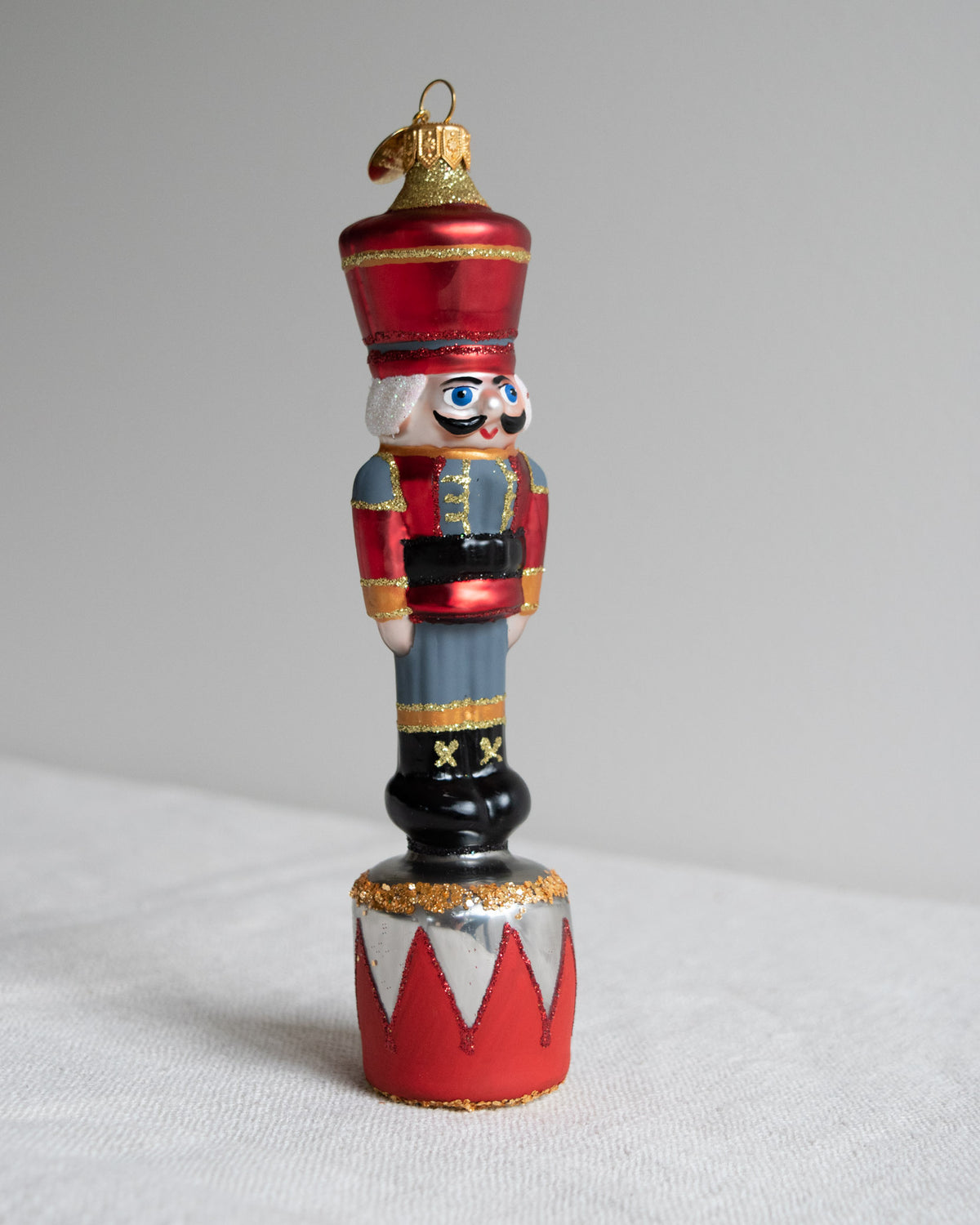 Polish Glass Christmas Ornament - Large Red Nutcracker