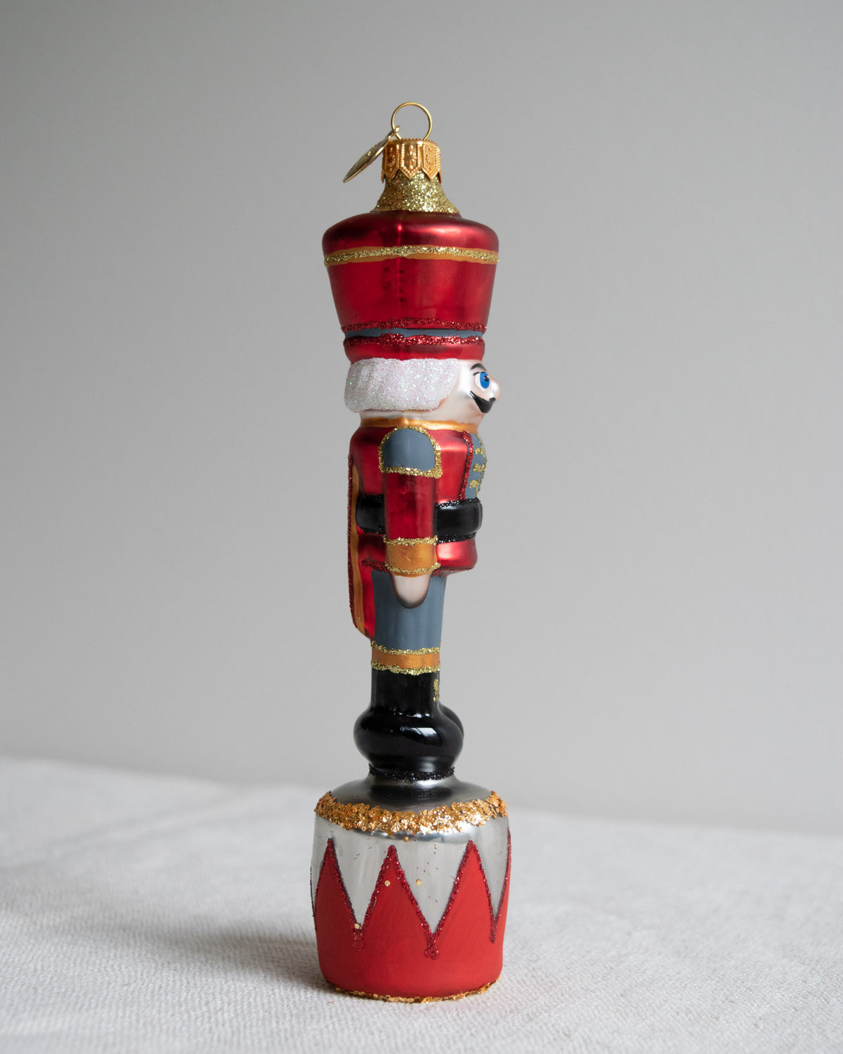 Polish Glass Christmas Ornament - Large Red Nutcracker