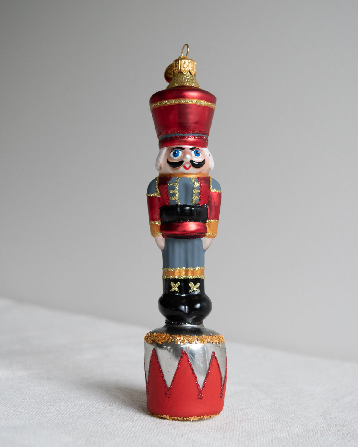 Polish Glass Christmas Ornament - Large Red Nutcracker