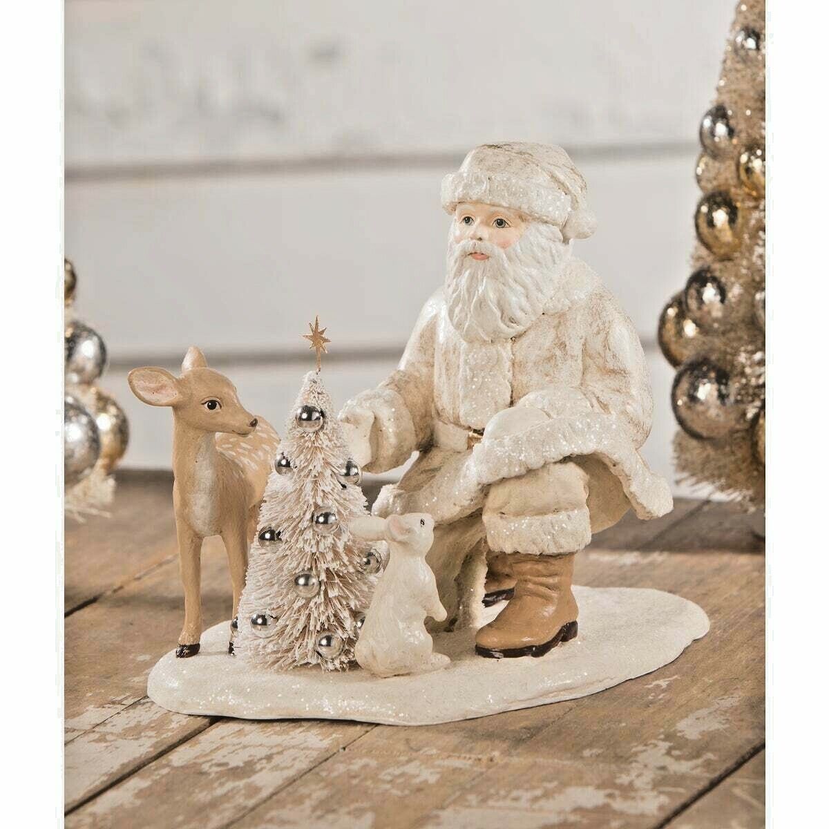 Cream Santa with Forest Friends